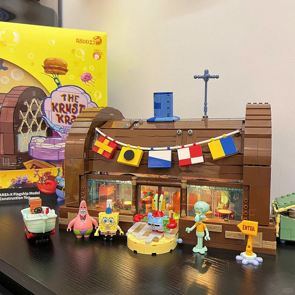 AreaX Spongebob Schwammkopf Die Krossekrabbe Klemmbausteine set mit Zubehör TKXian