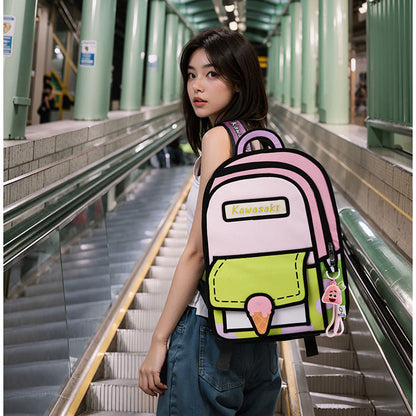 Kawasaki Spongebob Schwammkopf Cartoon Rucksack TKXian