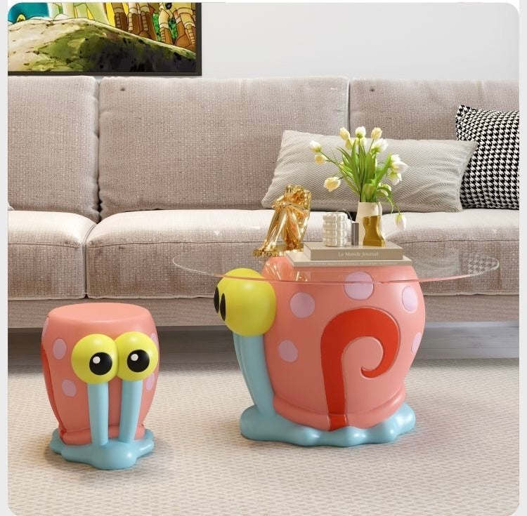 LyuLyu Spongebob Schwammkopf Gary Beistelltisch und Hocker - TKXian