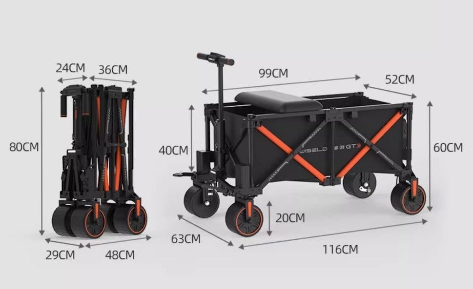 WISELD GT3 Faltbarer Elektrischer Bollerwagen TKXian