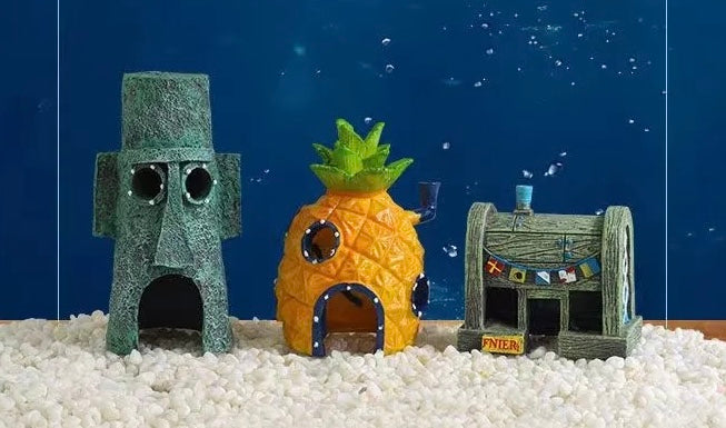 Aqin Aquarium Spongebob Schwammkopf Figuren&Häuser TKXian