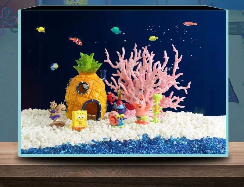 Aqin Aquarium Spongebob Schwammkopf Figuren&Häuser TKXian