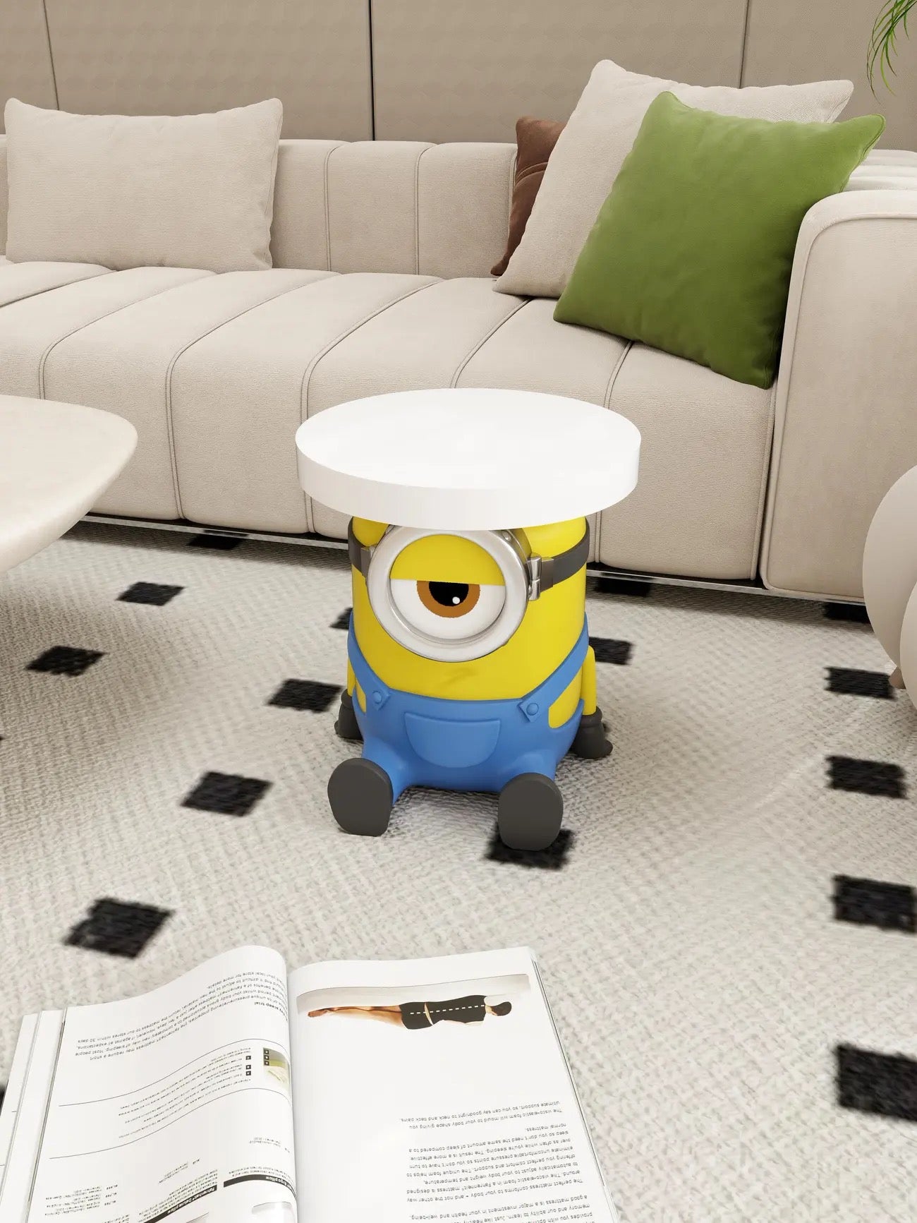 Minion Beistelltisch mit Sparschwein Funktion oder zusätzlich integrierten Bluetooth Lautsprecher - TKXian