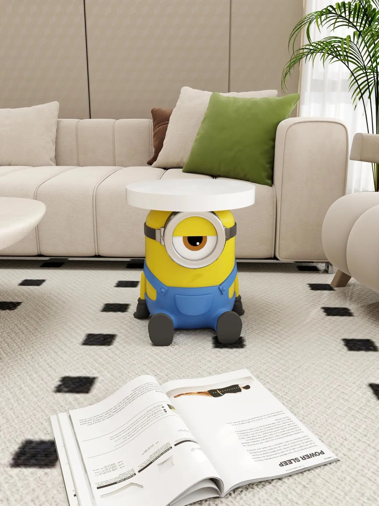 Minion Beistelltisch mit Sparschwein Funktion oder zusätzlich integrierten Bluetooth Lautsprecher - TKXian