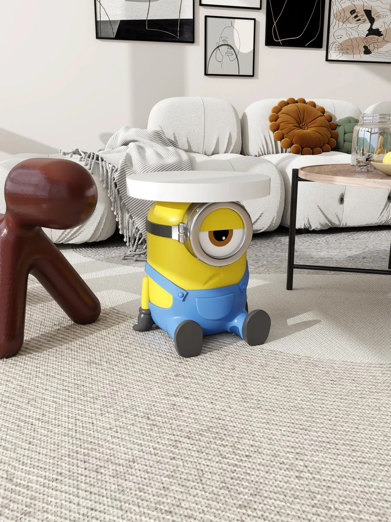 Minion Beistelltisch mit Sparschwein Funktion oder zusätzlich integrierten Bluetooth Lautsprecher - TKXian
